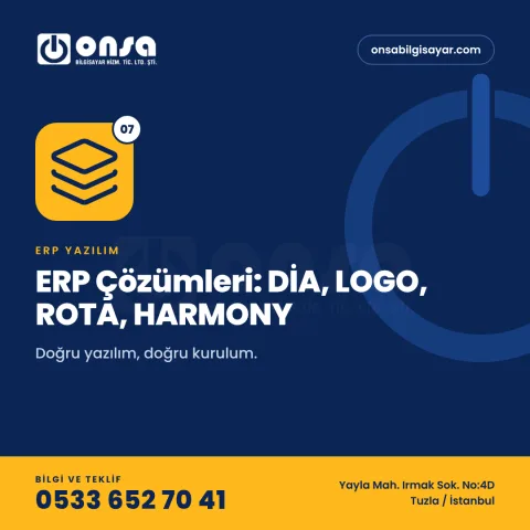 07. ERP Çözümleri: DİA, LOGO, ROTA, HARMONY